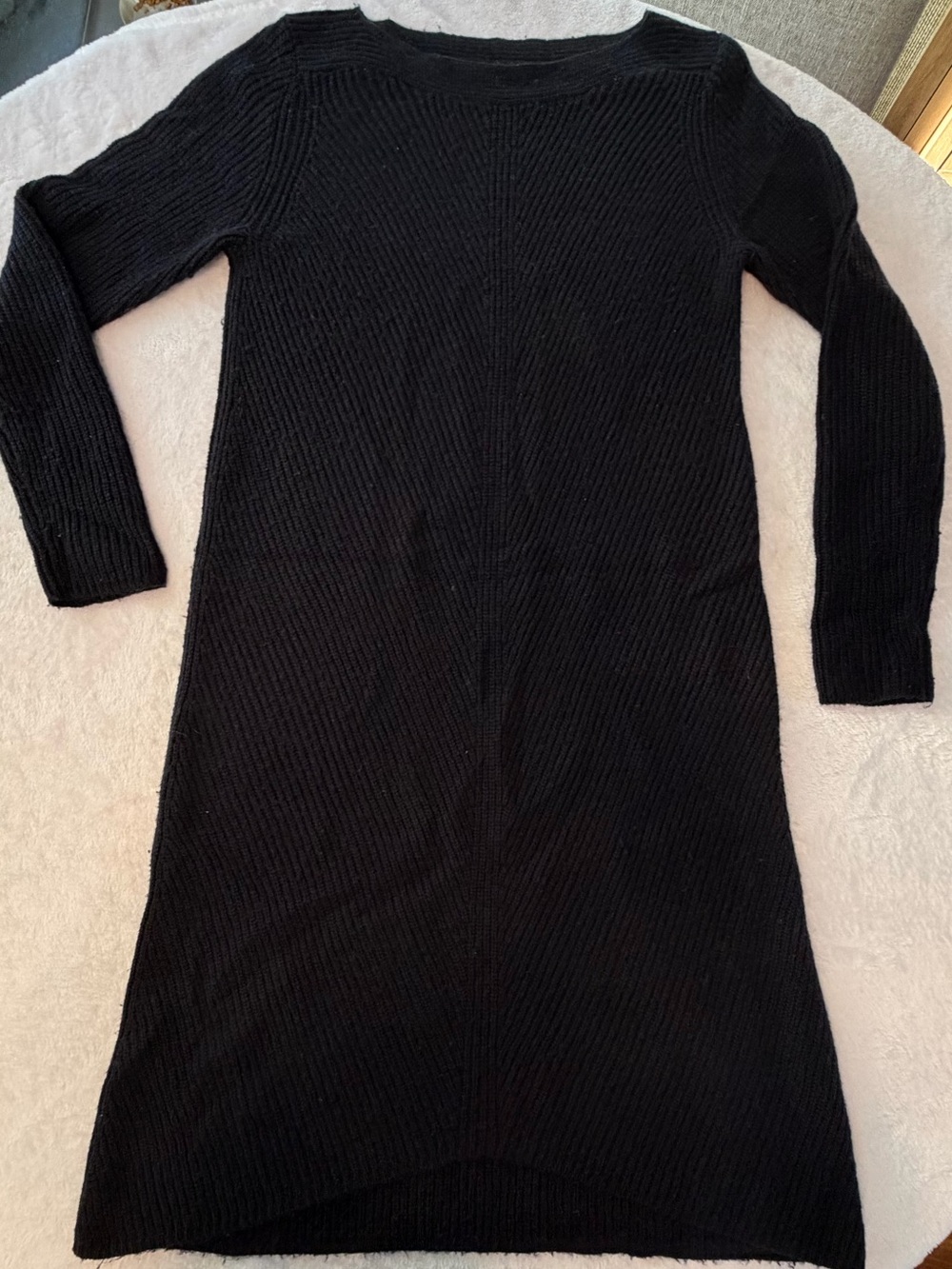 Uniqlo Navy Ribbed Knit Midi Dress Minimalist Quiet Luxury Women’s M